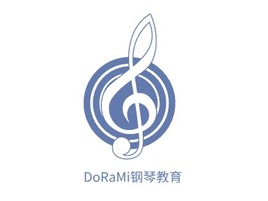 DoRaMi钢琴教育logo标志PPT模板