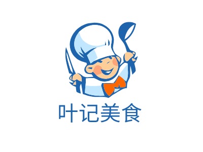 叶记美食店铺logo头像PPT模板