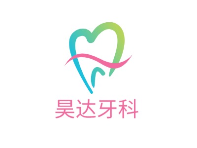 昊达牙科门店logo标志PPT模板