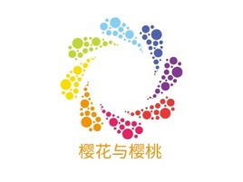 樱花与樱桃店铺logo头像PPT模板