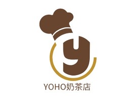 YOHO奶茶店店铺logo头像PPT模板