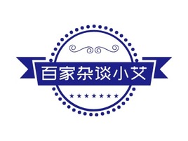 百家杂谈小艾logo标志PPT模板