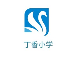 丁香小学logo标志PPT模板