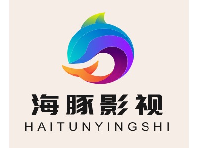 海豚影视logo标志PPT模板