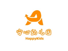 安心幼儿园logo标志PPT模板