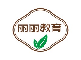 丽丽教育logo标志PPT模板