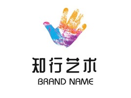 知行艺术logo标志PPT模板