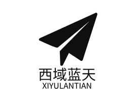 西域蓝天logo标志PPT模板