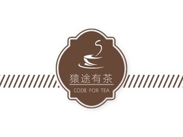 猿途有茶店铺logo头像PPT模板