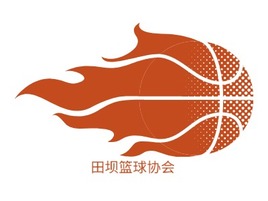 田坝篮球协会logo标志PPT模板