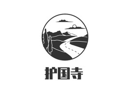 护国寺logo标志PPT模板