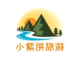 小紫讲旅游logo标志PPT模板