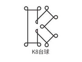 K8台球logo标志PPT模板