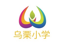 乌栗小学logo标志PPT模板