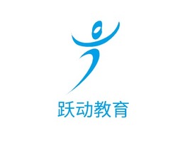 跃动教育logo标志PPT模板