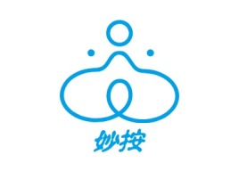 妙按养生logo标志PPT模板