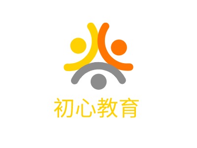 初心教育logo标志PPT模板