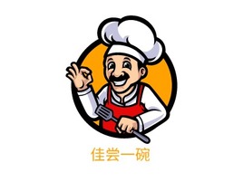 佳尝一碗店铺logo头像PPT模板