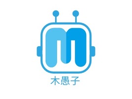 木愚子门店logo标志PPT模板