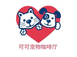 可可宠物咖啡厅店铺logo头像PPT模板