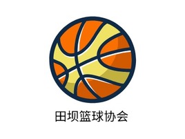 田坝篮球协会logo标志PPT模板