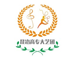 大学生艺术团logo标志PPT模板