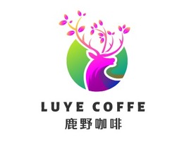 鹿咖啡店铺logo头像PPT模板