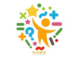 阳光教育logo标志PPT模板