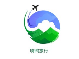 嗨鸭旅行logo标志PPT模板