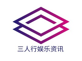 三人行娱乐资讯logo标志PPT模板