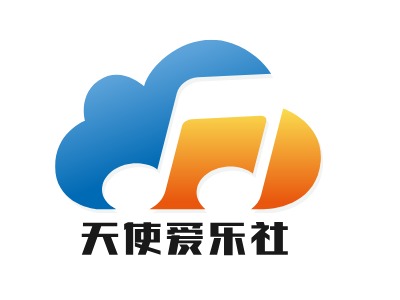 天使爱乐社logo标志PPT模板