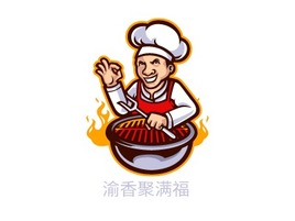 渝香聚满福店铺logo头像PPT模板