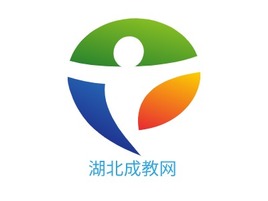 湖北成教网logo标志PPT模板