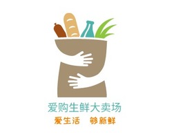 爱生活  够新鲜店铺标志PPT模板