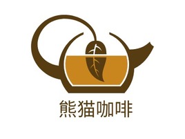 熊猫咖啡店铺logo头像PPT模板