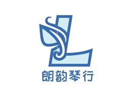 朗韵琴行logo标志PPT模板