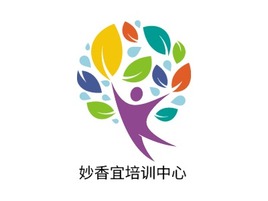 妙香宜培训中心logo标志PPT模板