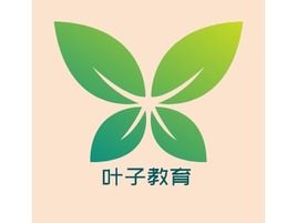 叶子教育logo标志PPT模板