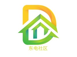 东电社区logo标志PPT模板