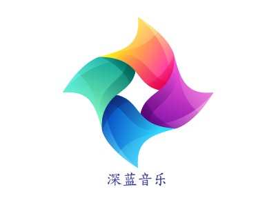 深蓝音乐logo标志PPT模板