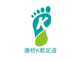 康桥K歌足道养生logo标志PPT模板