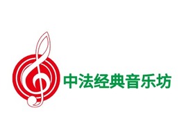 中法经典音乐坊logo标志PPT模板