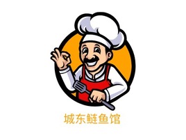 城东鲢鱼馆店铺logo头像PPT模板