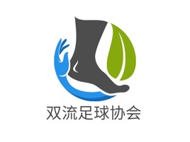 双流足球协会logo标志PPT模板