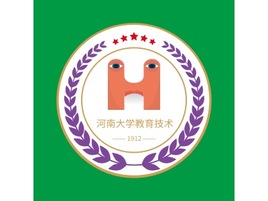 河南大学教育技术logo标志PPT模板