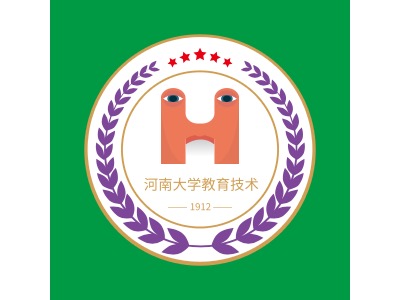 河南大学教育技术logo标志PPT模板