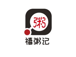 禧粥记店铺logo头像PPT模板