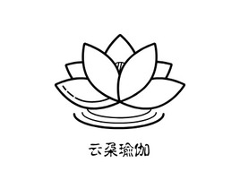 云朵瑜伽logo标志PPT模板