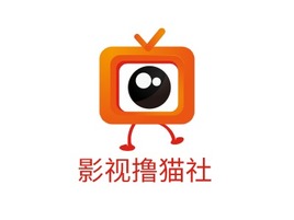 影视撸猫社logo标志PPT模板