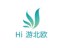 Hi 游北欧logo标志PPT模板